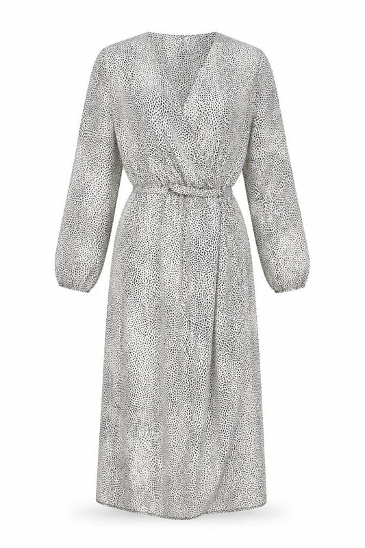 Lipsy Womens Beige Animal Print Polyester Wrap Dress Size 8 V-Neck Tie