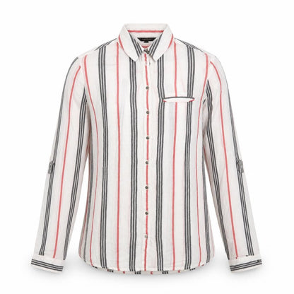 River Island Womens White Striped Modal Basic Button-Up Size 6 Collared