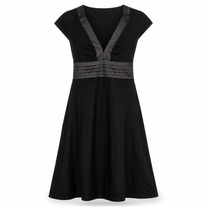 ORSAY Womens Black Viscose A-Line Size 10 V-Neck Pullover - Frills