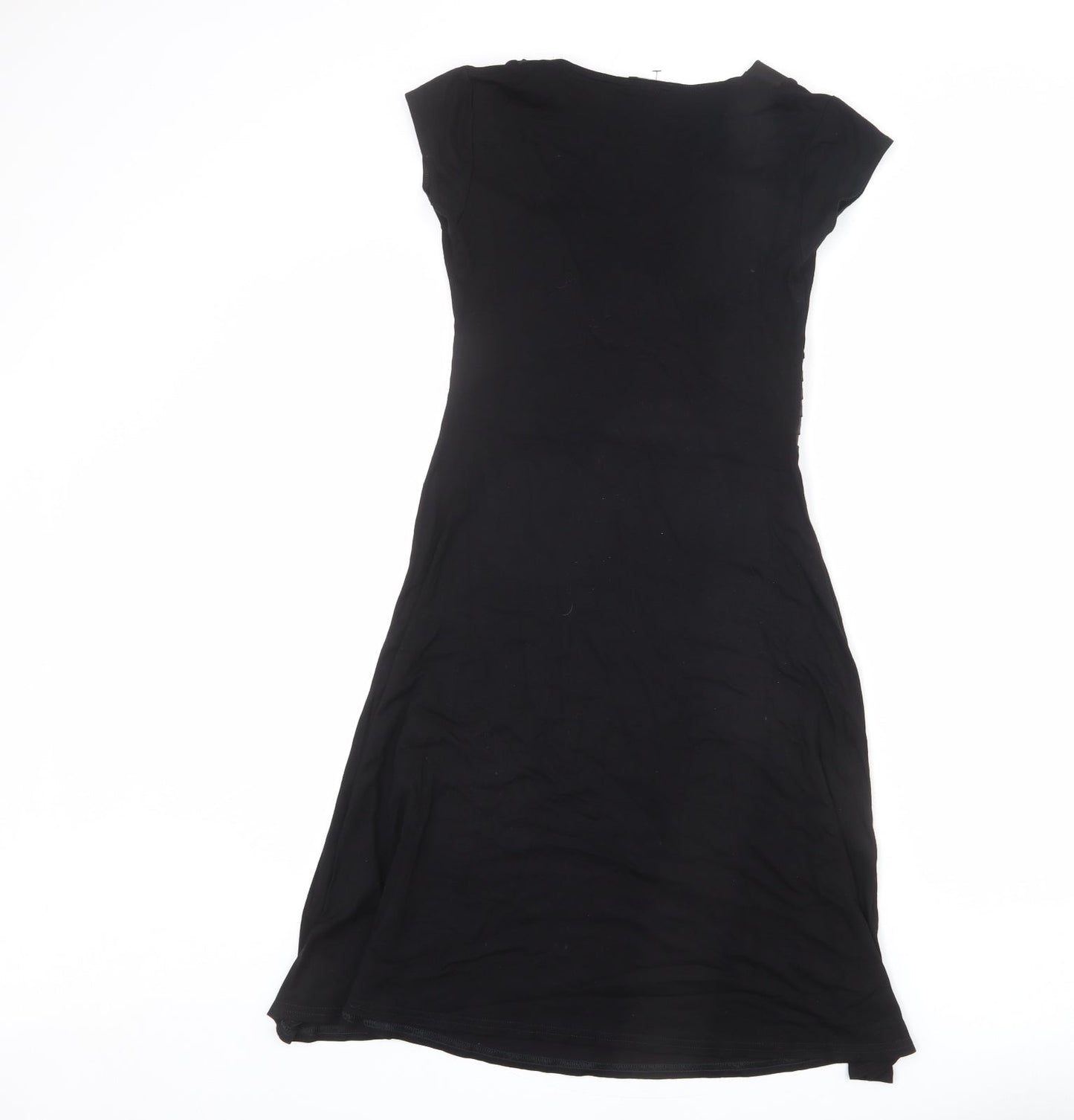 ORSAY Womens Black Viscose A-Line Size 10 V-Neck Pullover - Frills