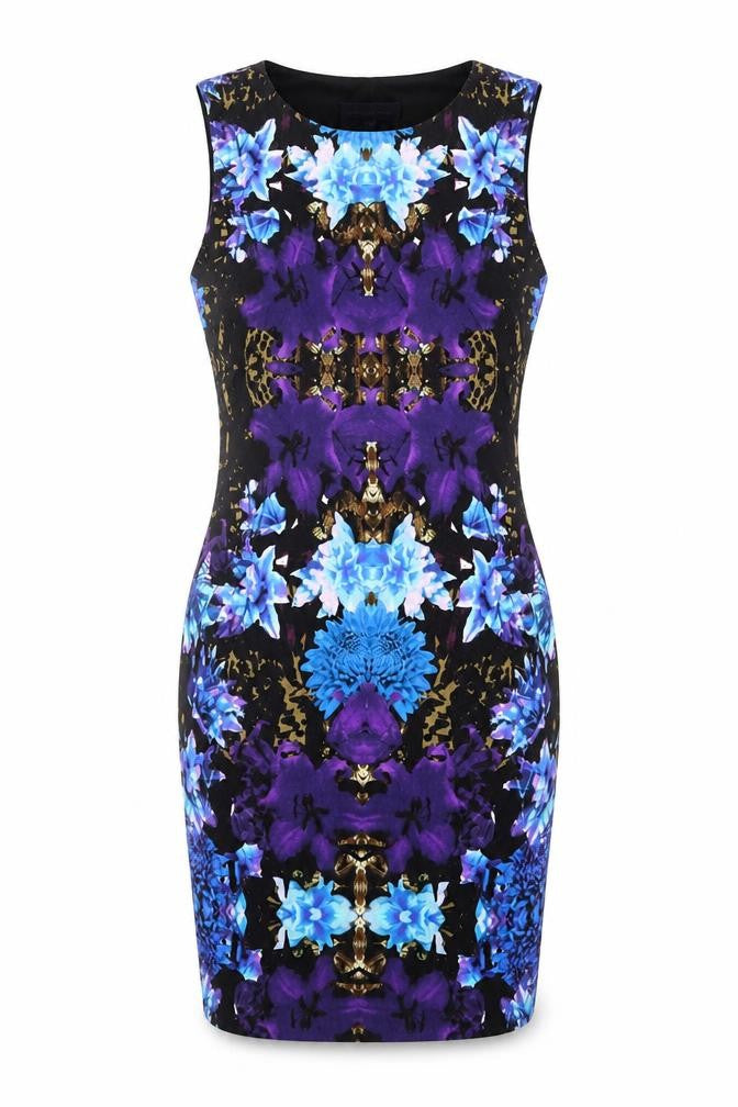 Limited Edition Womens Multicoloured Geometric Polyester Bodycon Size 8 Round Neck Pullover