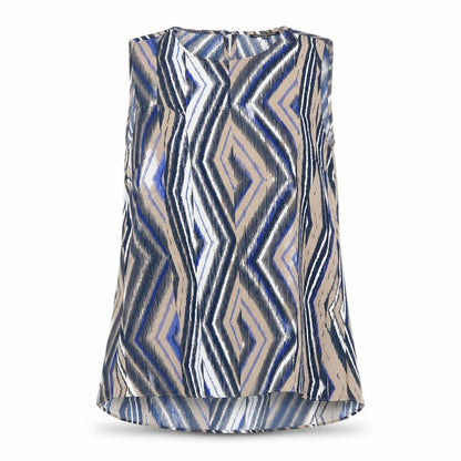 Warehouse Womens Multicoloured Geometric Polyester Basic Tank Size 10 Round Neck - Zig Zag Pattern