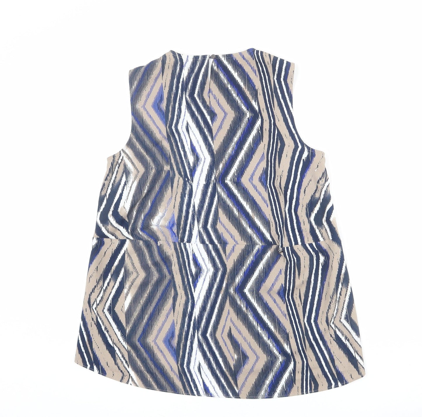 Warehouse Womens Multicoloured Geometric Polyester Basic Tank Size 10 Round Neck - Zig Zag Pattern