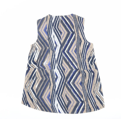 Warehouse Womens Multicoloured Geometric Polyester Basic Tank Size 10 Round Neck - Zig Zag Pattern