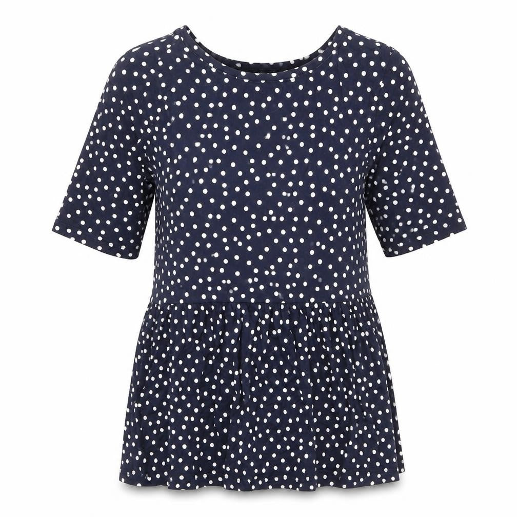 NEXT Womens Blue Polka Dot Viscose Basic T-Shirt Size 8 Round Neck