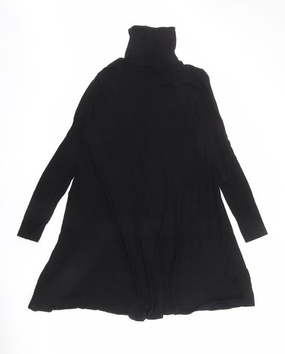 Back view of ASOS women’s black polyester trapeze & swing, size UK 12, henley pullover