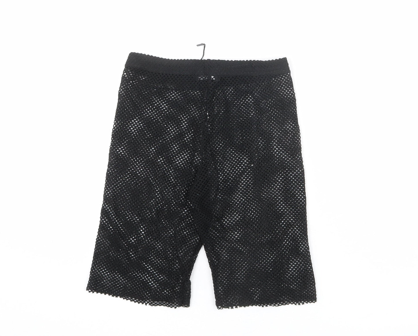 PRETTYLITTLETHING Womens Black Polyester Biker Shorts Size 24 in L8 in Regular Pull On
