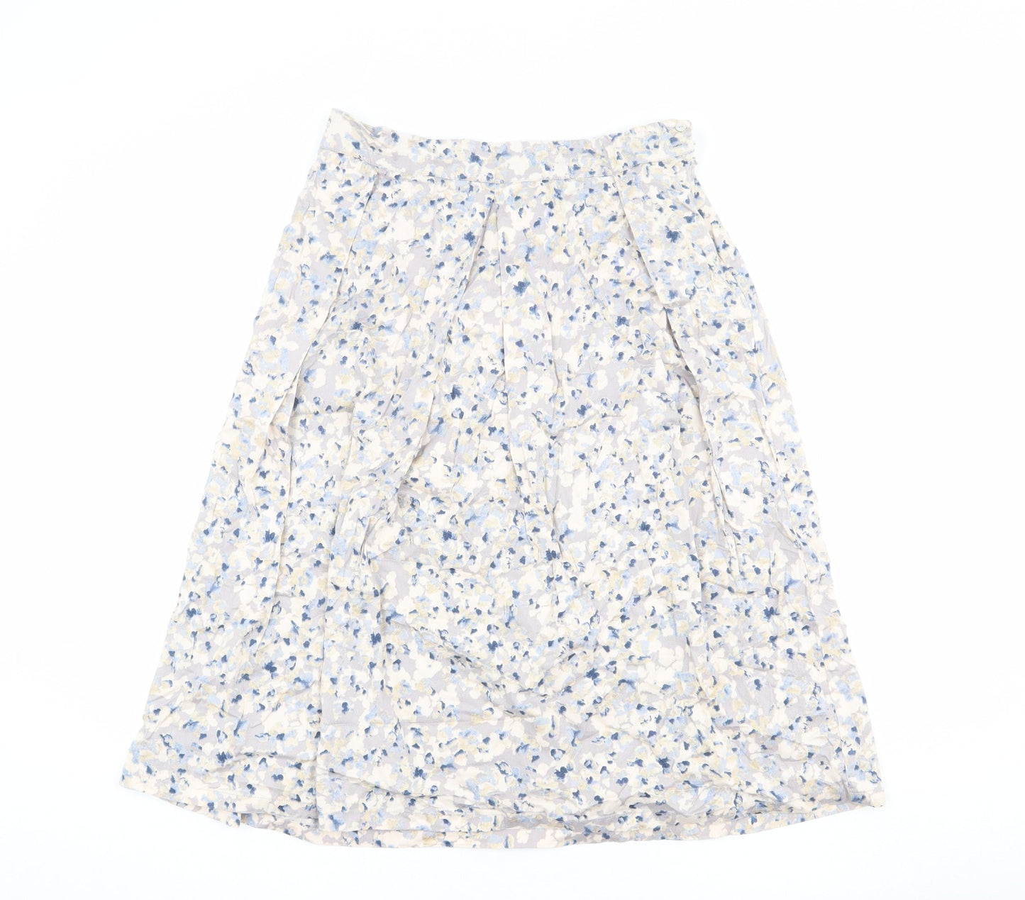 Adini Womens Multicoloured Floral Cotton Pleated Skirt Size S Zip