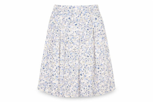 Adini Womens Multicoloured Floral Cotton Pleated Skirt Size S Zip
