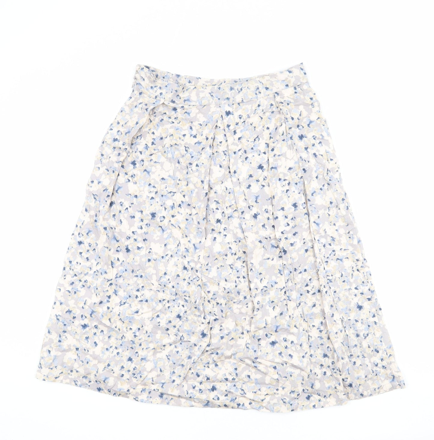 Adini Womens Multicoloured Floral Cotton Pleated Skirt Size S Zip