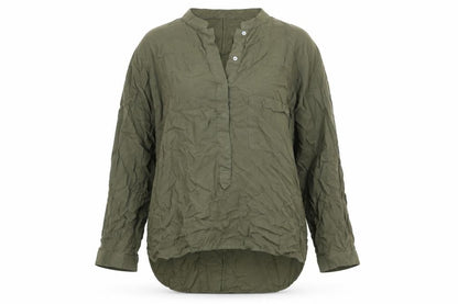 Zara Womens Green Polyester Basic Blouse Size M Henley