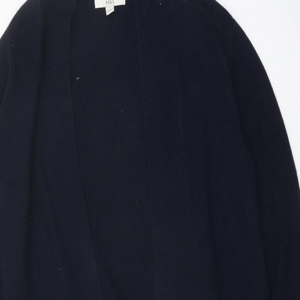 Marks and Spencer Womens Blue V-Neck Viscose Cardigan Jumper Size 12