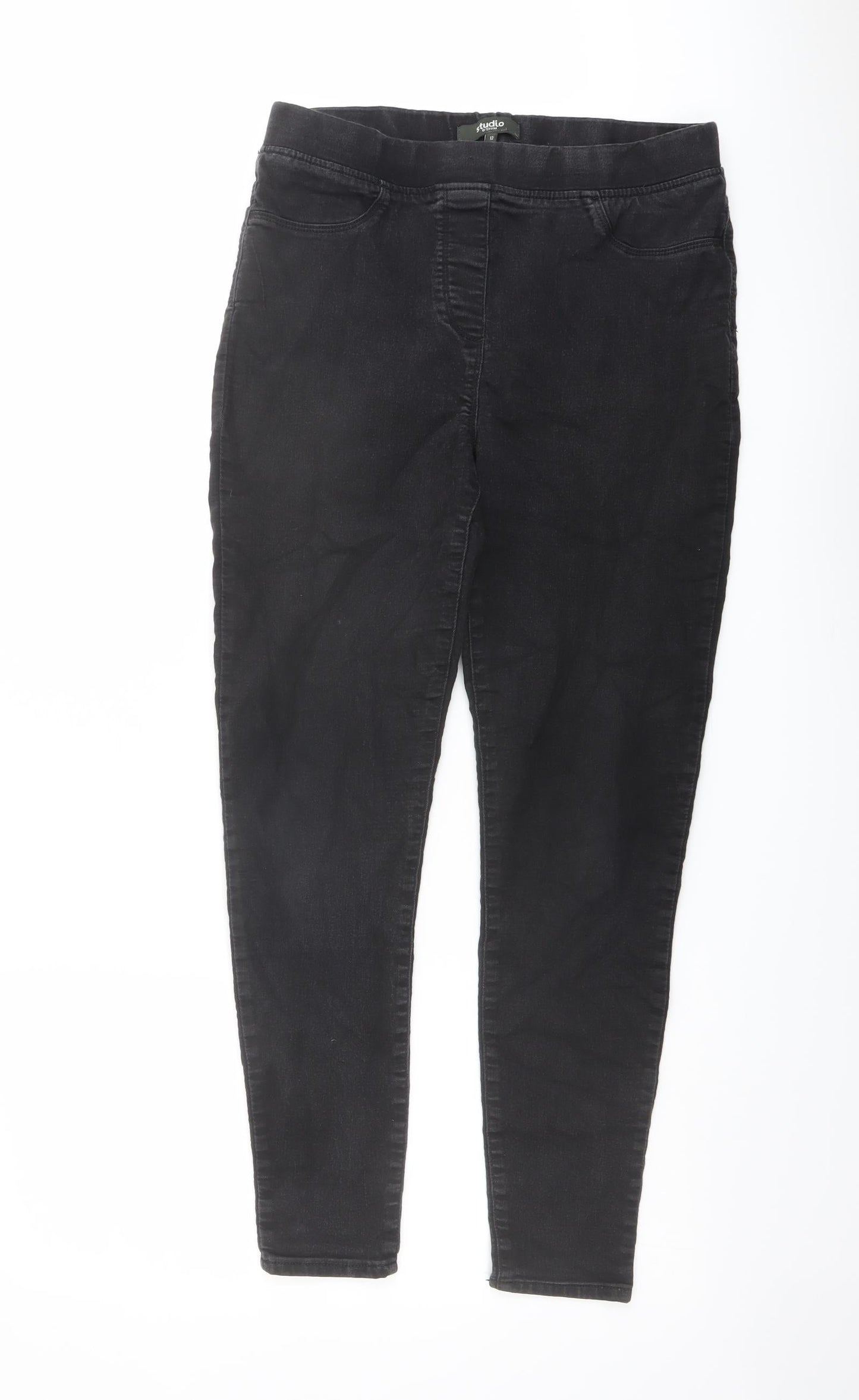 Studio Womens Black Cotton Skinny Jeans Size 12 L27 in Regular