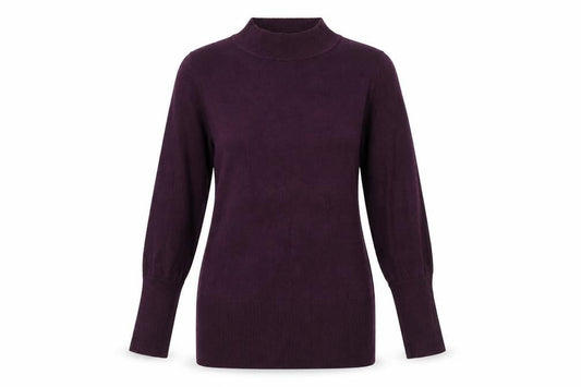 Marks & Spencer Womens Purple Mock Neck Acrylic Pullover Jumper Size S