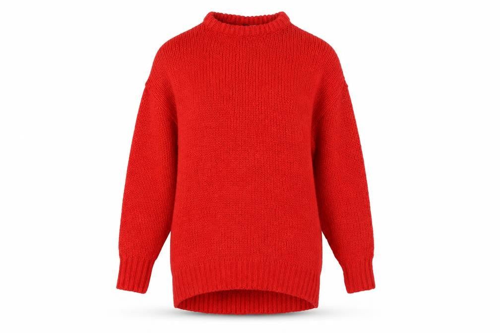 Divided Womens Red Crew Neck Acrylic Pullover Jumper Size XS