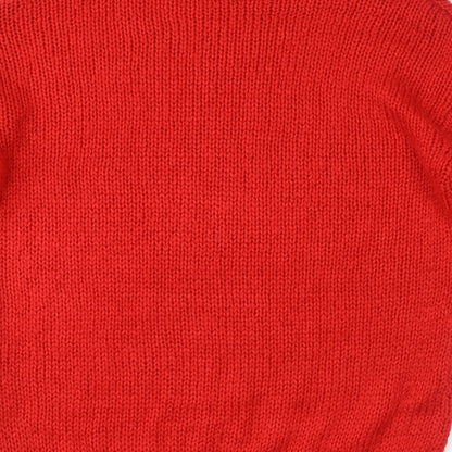 Divided Womens Red Crew Neck Acrylic Pullover Jumper Size XS