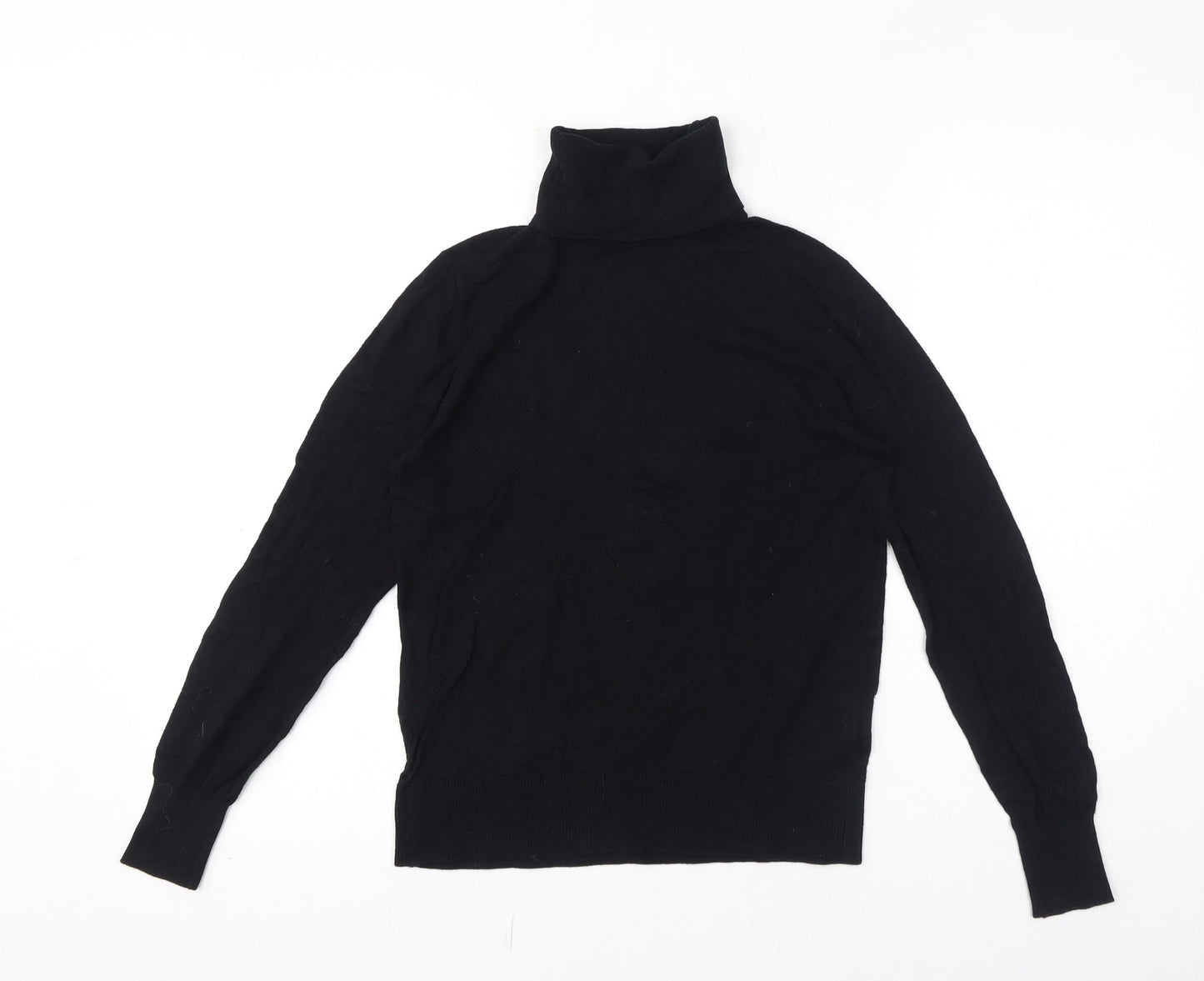 Evona Womens Black Roll Neck Viscose Pullover Jumper Size 6