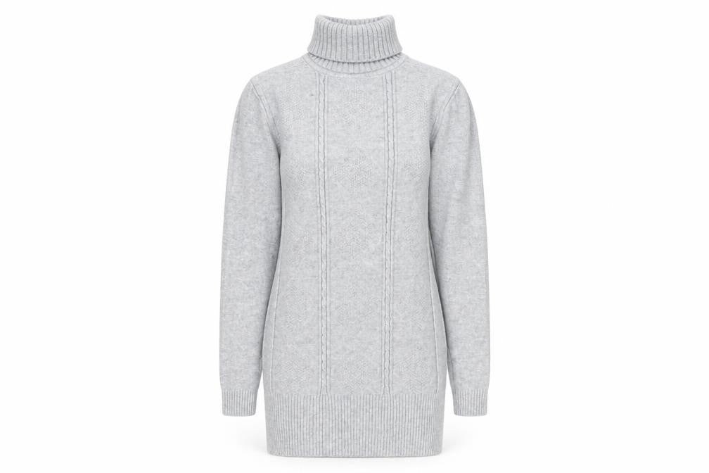 Silver Swan Womens Grey Roll Neck Acrylic Pullover Jumper Size XL