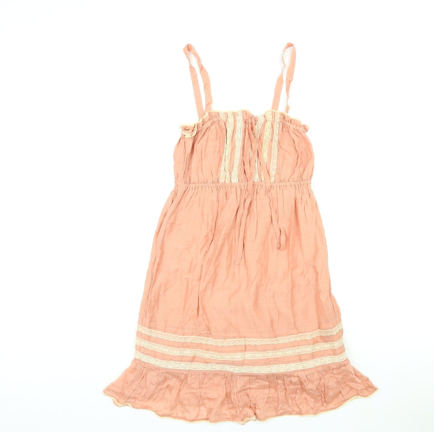 New Look Womens Pink Viscose Tank Dress Size 8 Round Neck Pullover