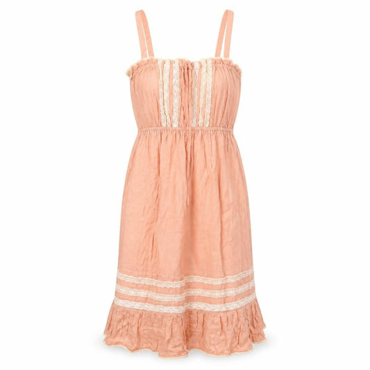 New Look Womens Pink Viscose Tank Dress Size 8 Round Neck Pullover