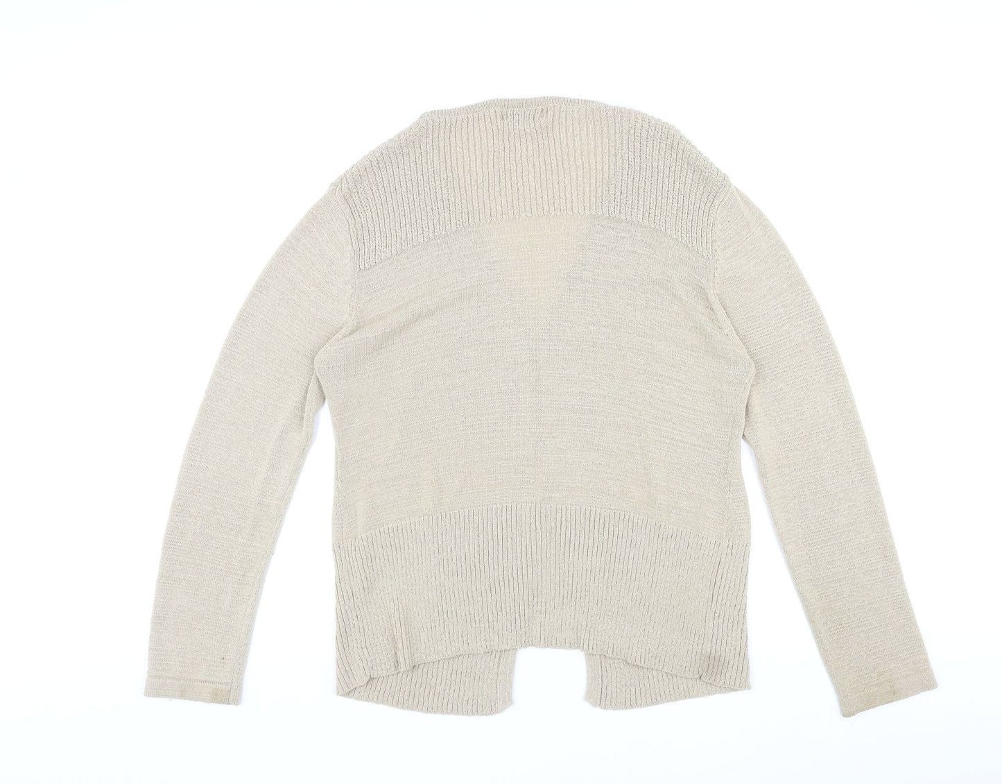 Klass Womens Beige V-Neck Nylon Cardigan Jumper Size XL