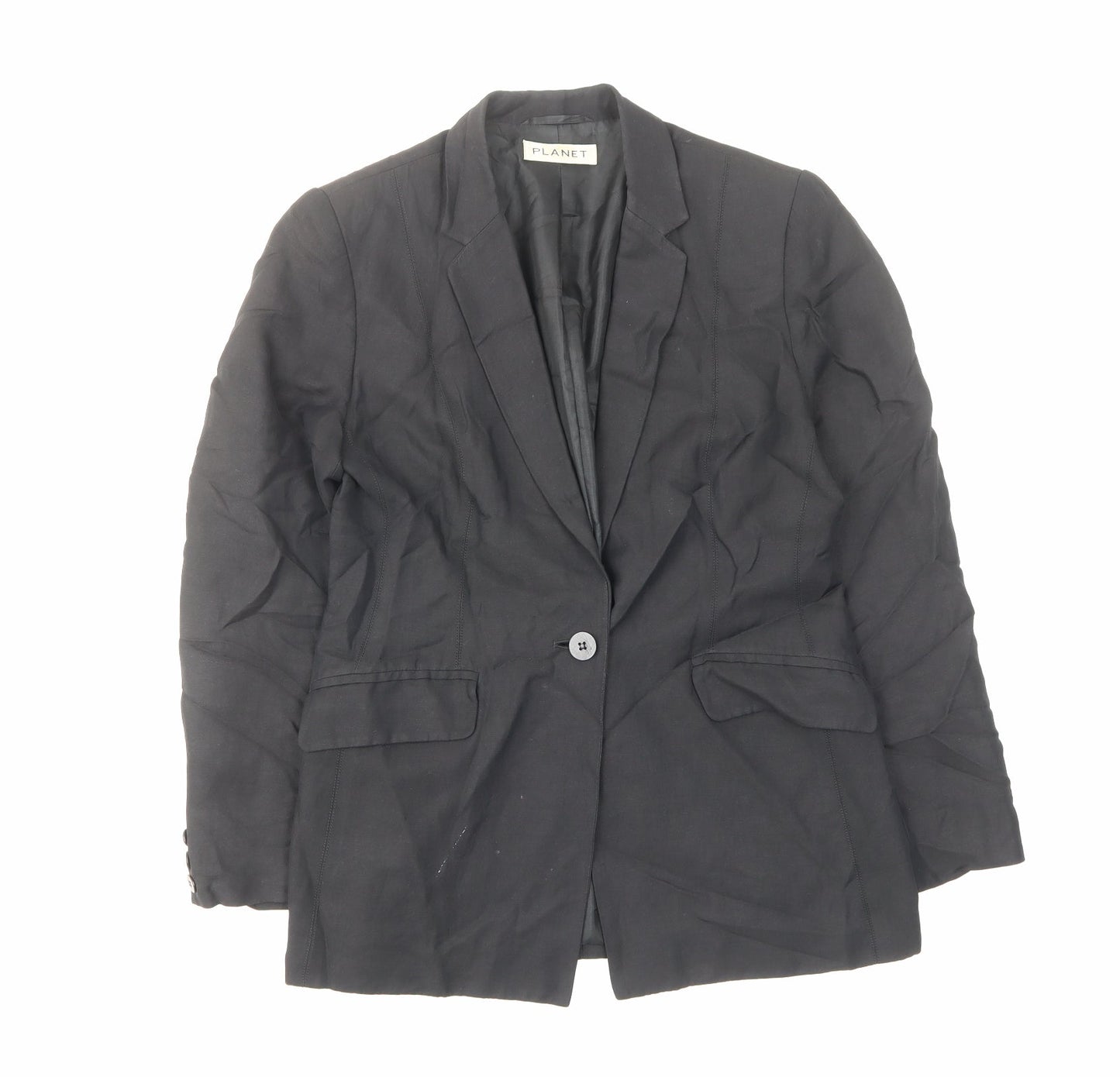 Planet Womens Black Jacket Blazer Size 8 Button