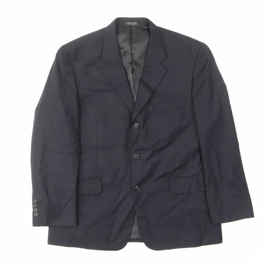 jeremy cobb Mens Blue Wool Jacket Suit Jacket Size 42 Regular