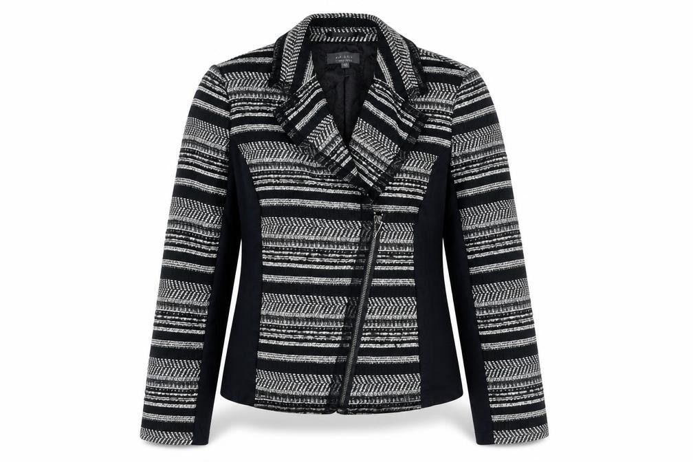Per Una Womens Black Plaid Jacket Size 12 Zip