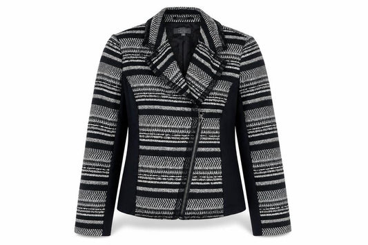 Per Una Womens Black Plaid Jacket Size 12 Zip