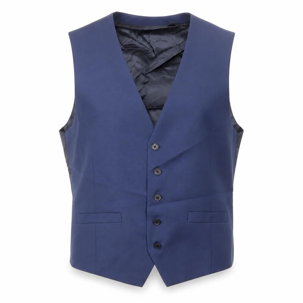 Marks & Spencer Mens Blue Wool Jacket Suit Waistcoat Size 44 Regular
