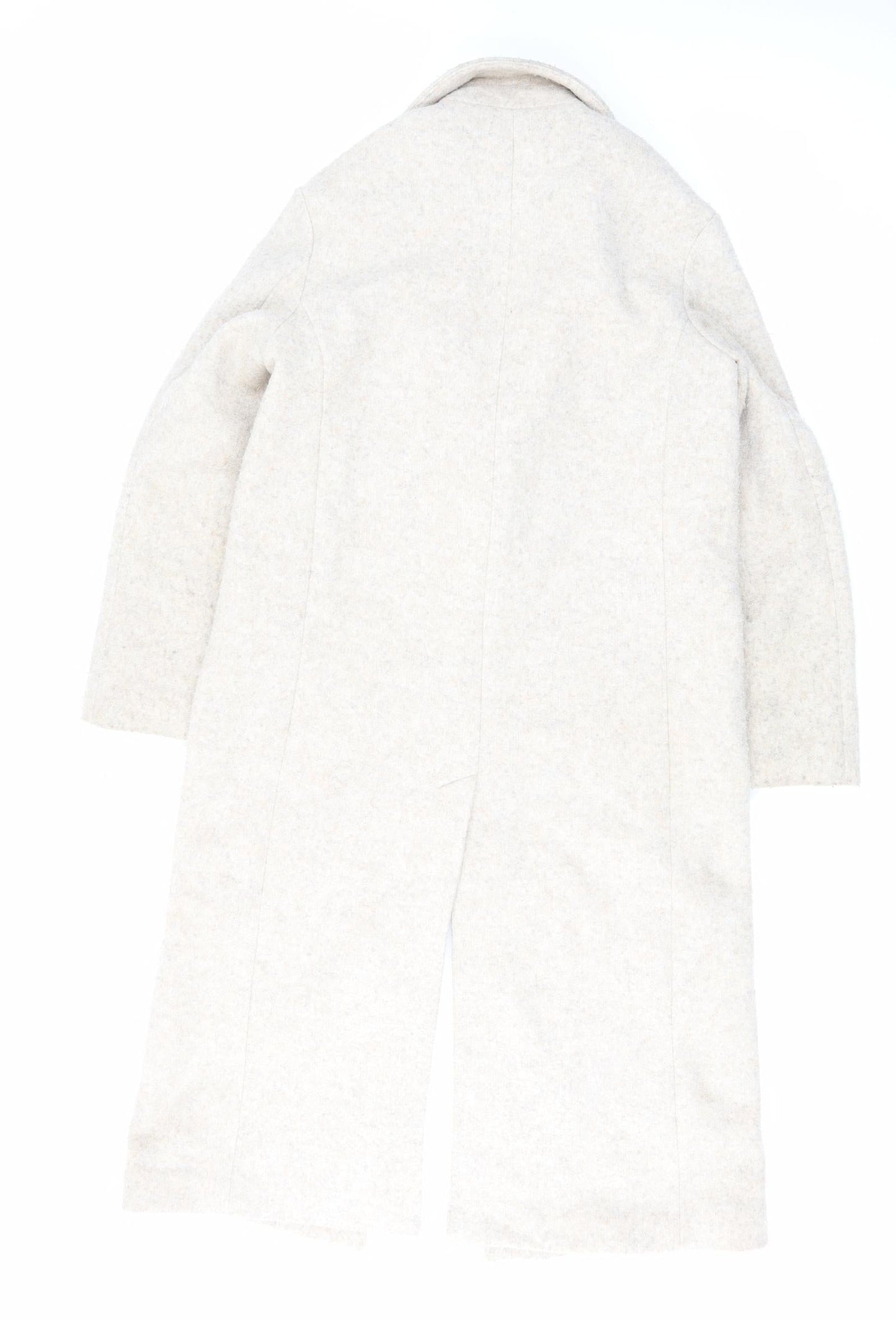 H&M Womens Beige Overcoat Coat Size XS Button