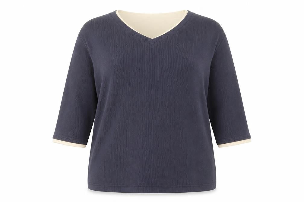 Leisure Womens Blue V-Neck Polyester Pullover Jumper Size 20