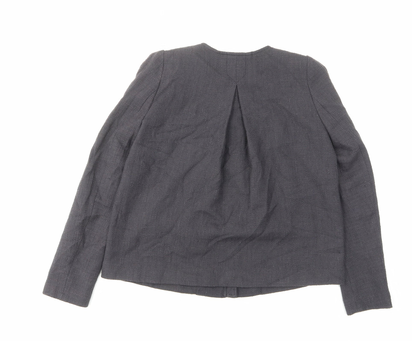 H&M Womens Blue Jacket Size 6 Zip - Zips, Pleated back