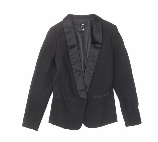 H&M Womens Black Jacket Blazer Size 4
