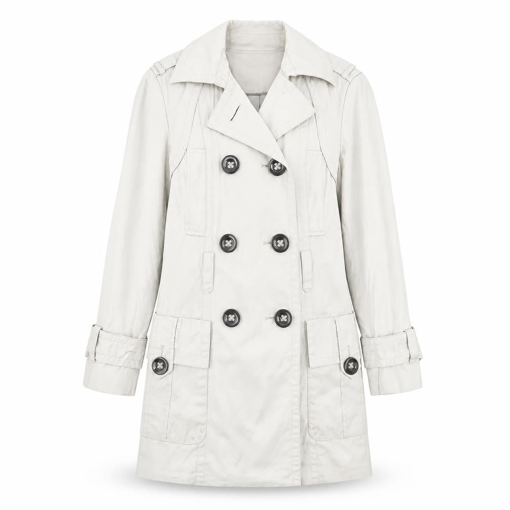 Zara Womens Beige Military Jacket Jacket Size S Button - Pockets