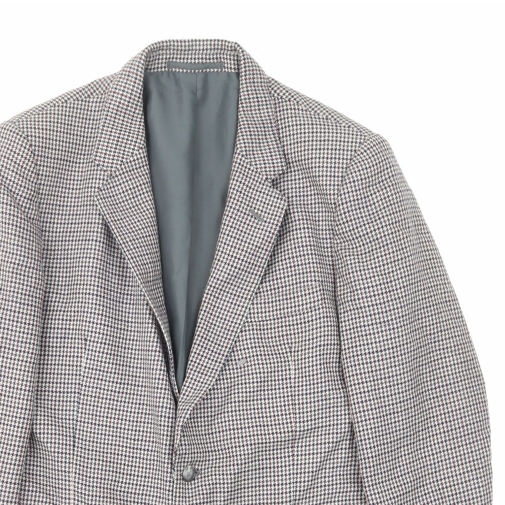St Michael Mens Multicoloured Plaid Wool Jacket Suit Jacket Size 42 Regular - Inside pockets