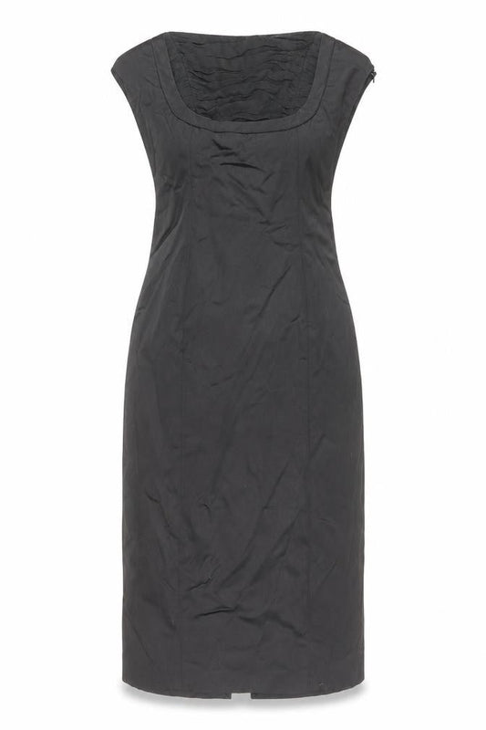 Coast Womens Black Acetate Pencil Dress Size 10 Off the Shoulder Zip - Pleated