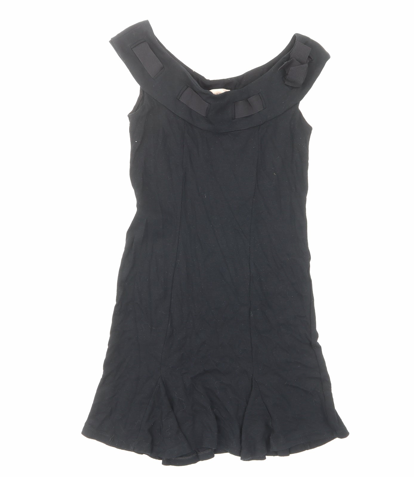 Mango Womens Black Viscose A-Line Size M Off the Shoulder Pullover - Bows