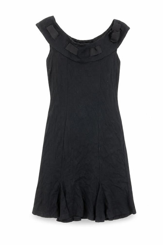 Mango Womens Black Viscose A-Line Size M Off the Shoulder Pullover - Bows