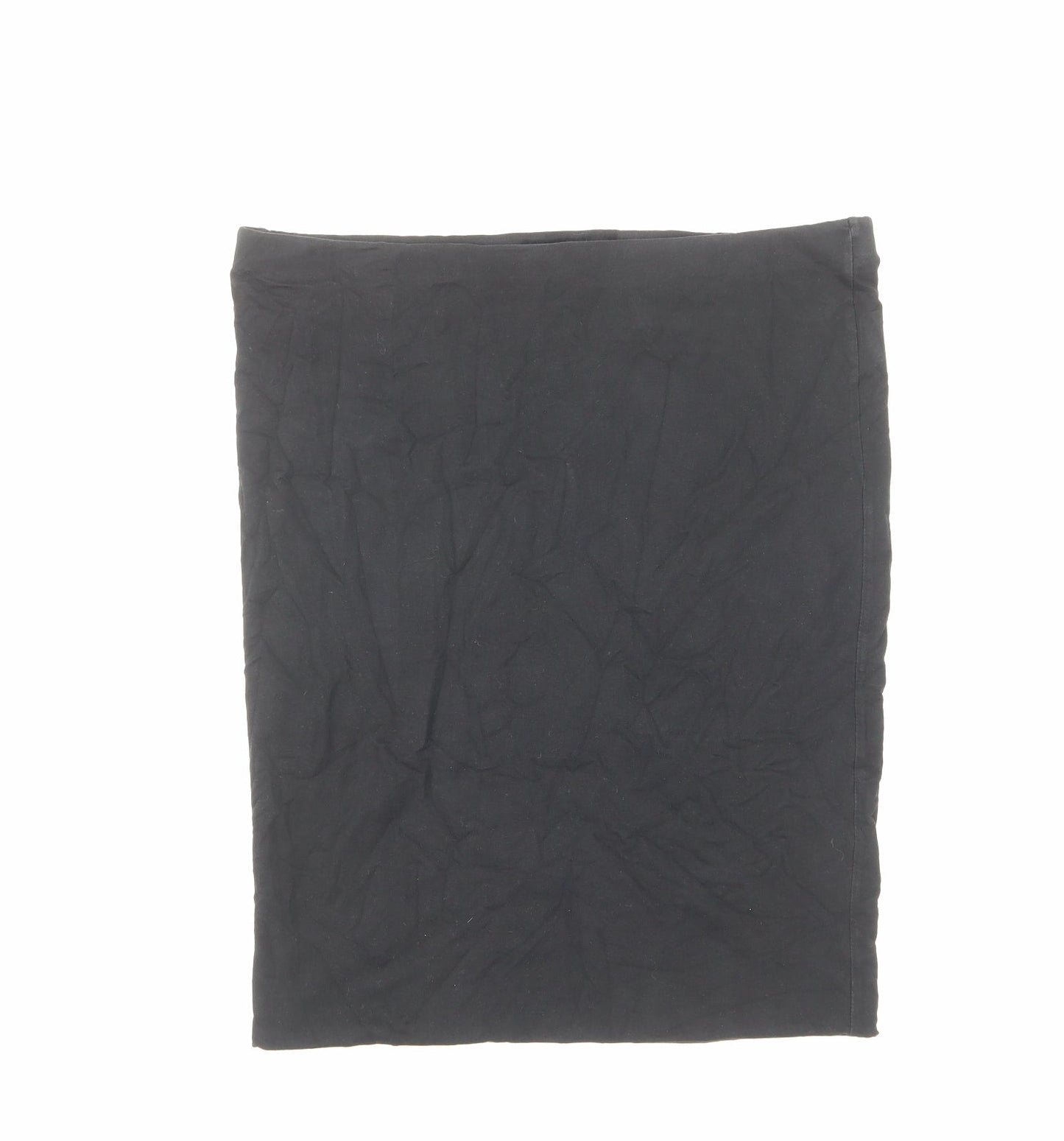 H&M Womens Black Cotton Straight & Pencil Skirt Size L - Elastic waist