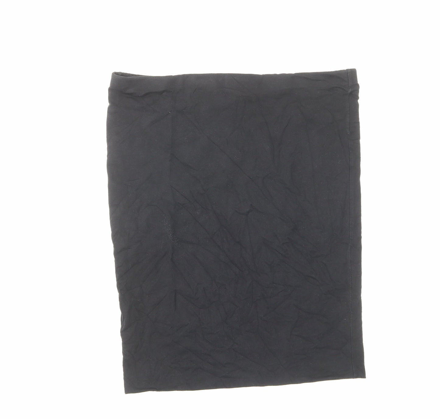H&M Womens Black Cotton Straight & Pencil Skirt Size L - Elastic waist