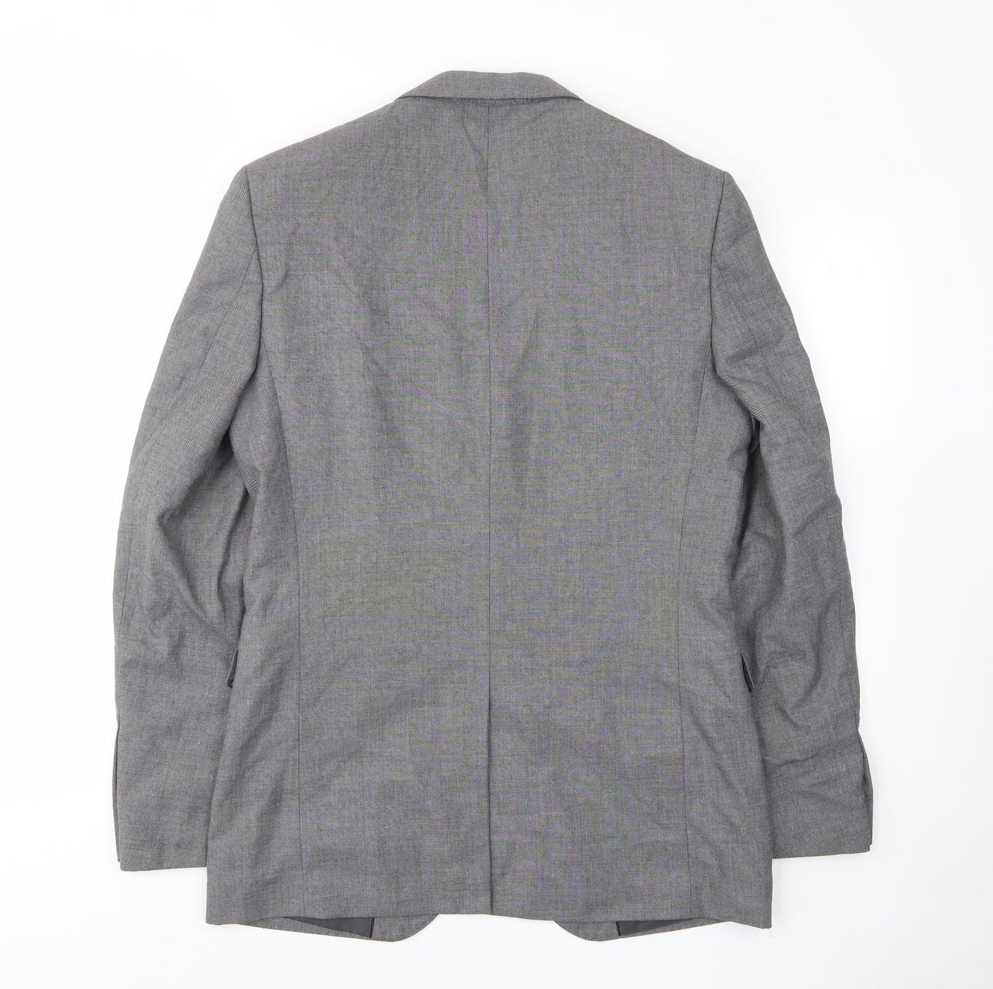 Limited Collection Mens Grey Polyester Jacket Suit Jacket Size 38 Regular - Inside pockets