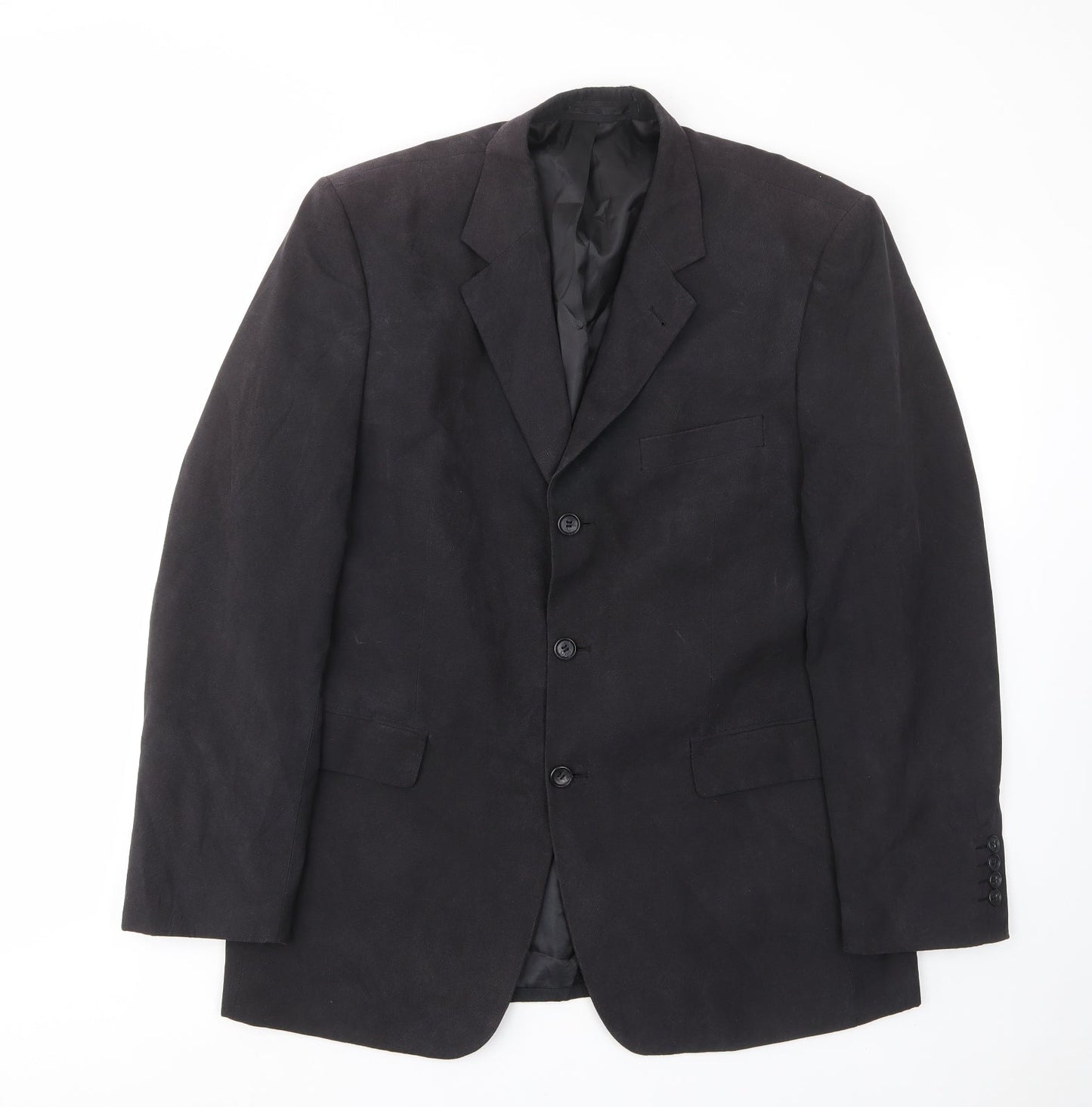 BHS Mens Black Polyester Jacket Suit Jacket Size 42 Regular - Inside pockets