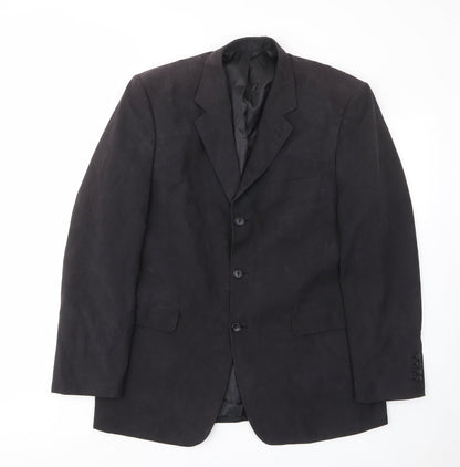 BHS Mens Black Polyester Jacket Suit Jacket Size 42 Regular - Inside pockets