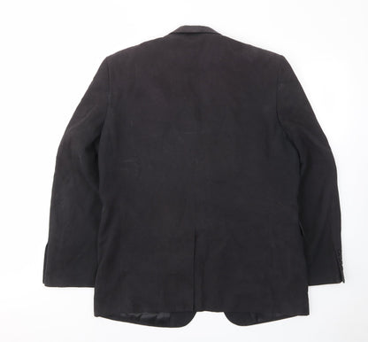 BHS Mens Black Polyester Jacket Suit Jacket Size 42 Regular - Inside pockets