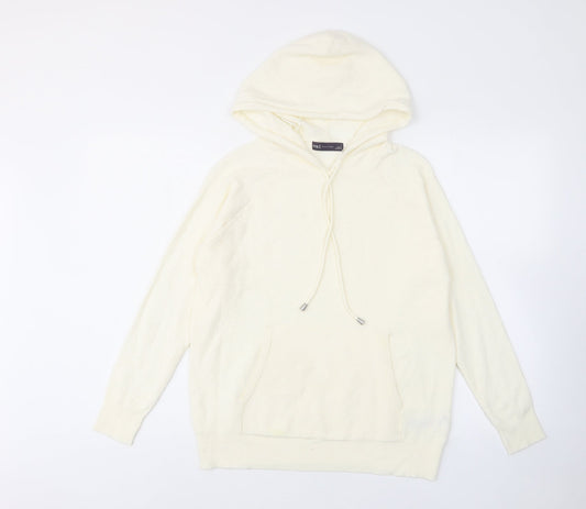 Marks and Spencer Womens Ivory Viscose Pullover Hoodie Size S Pullover