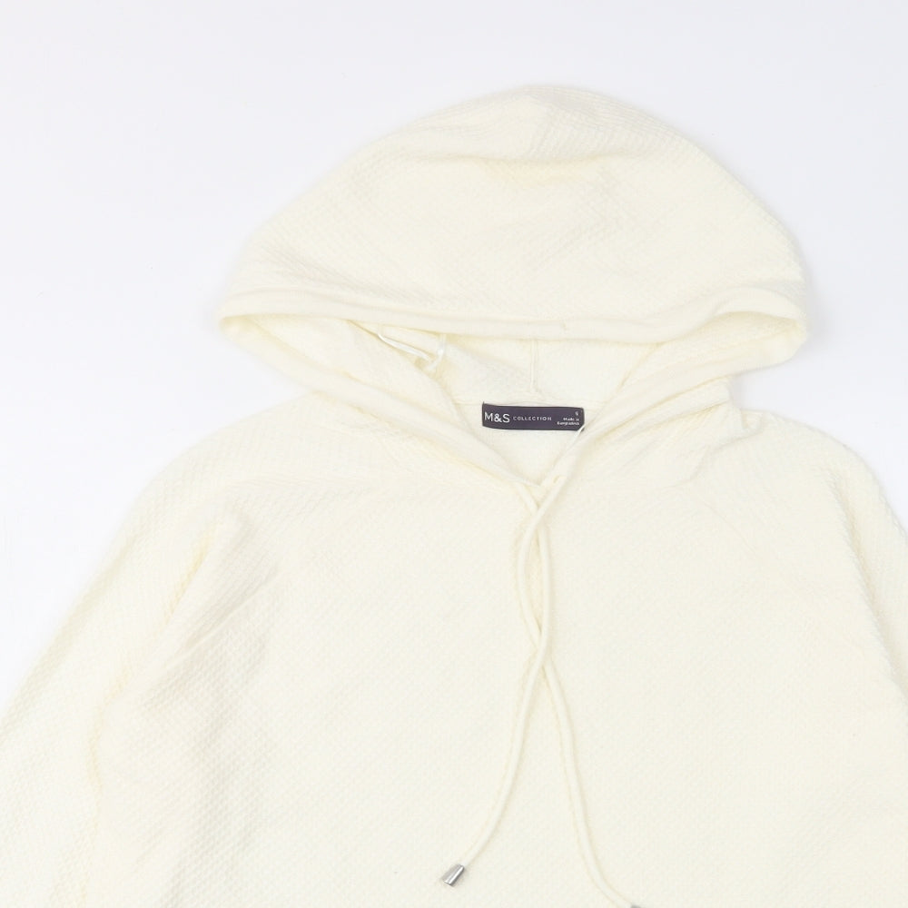 Marks and Spencer Womens Ivory Viscose Pullover Hoodie Size S Pullover