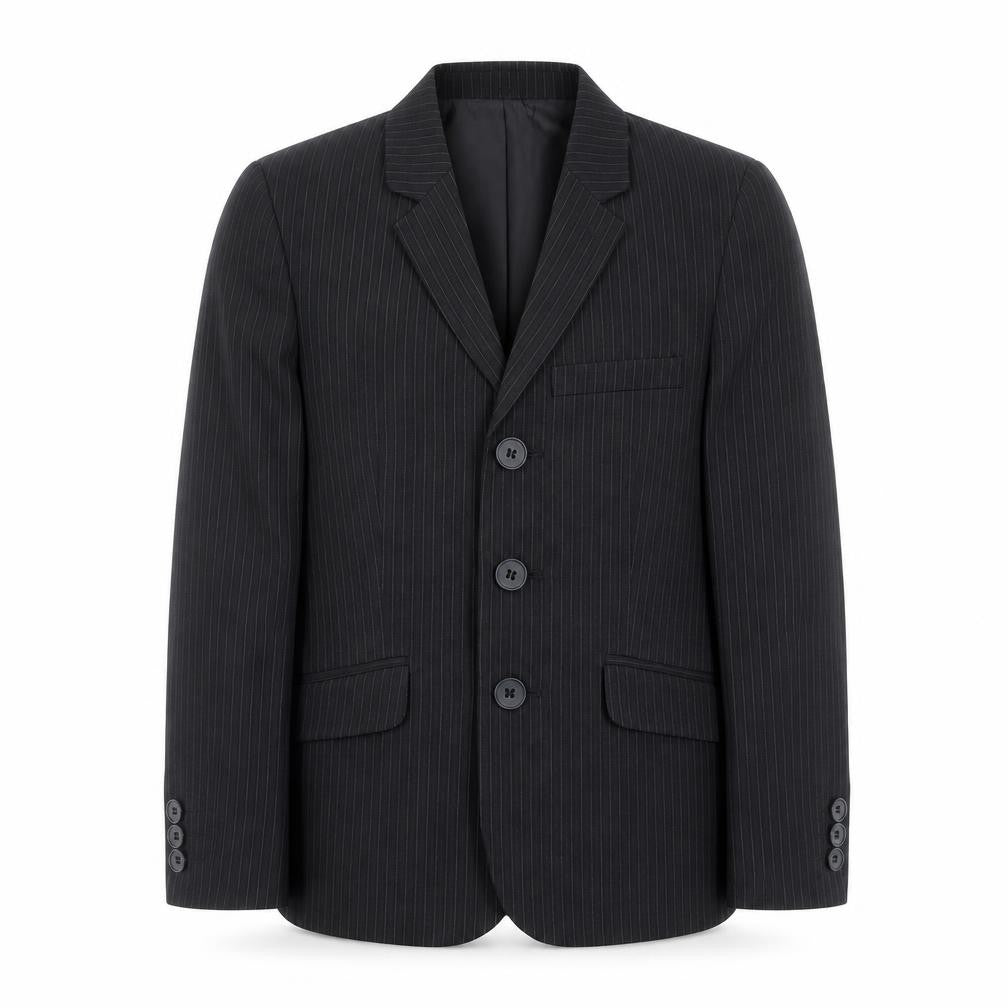 Duck & Dodge Boys Grey Striped Jacket Blazer Size 7 Years Button