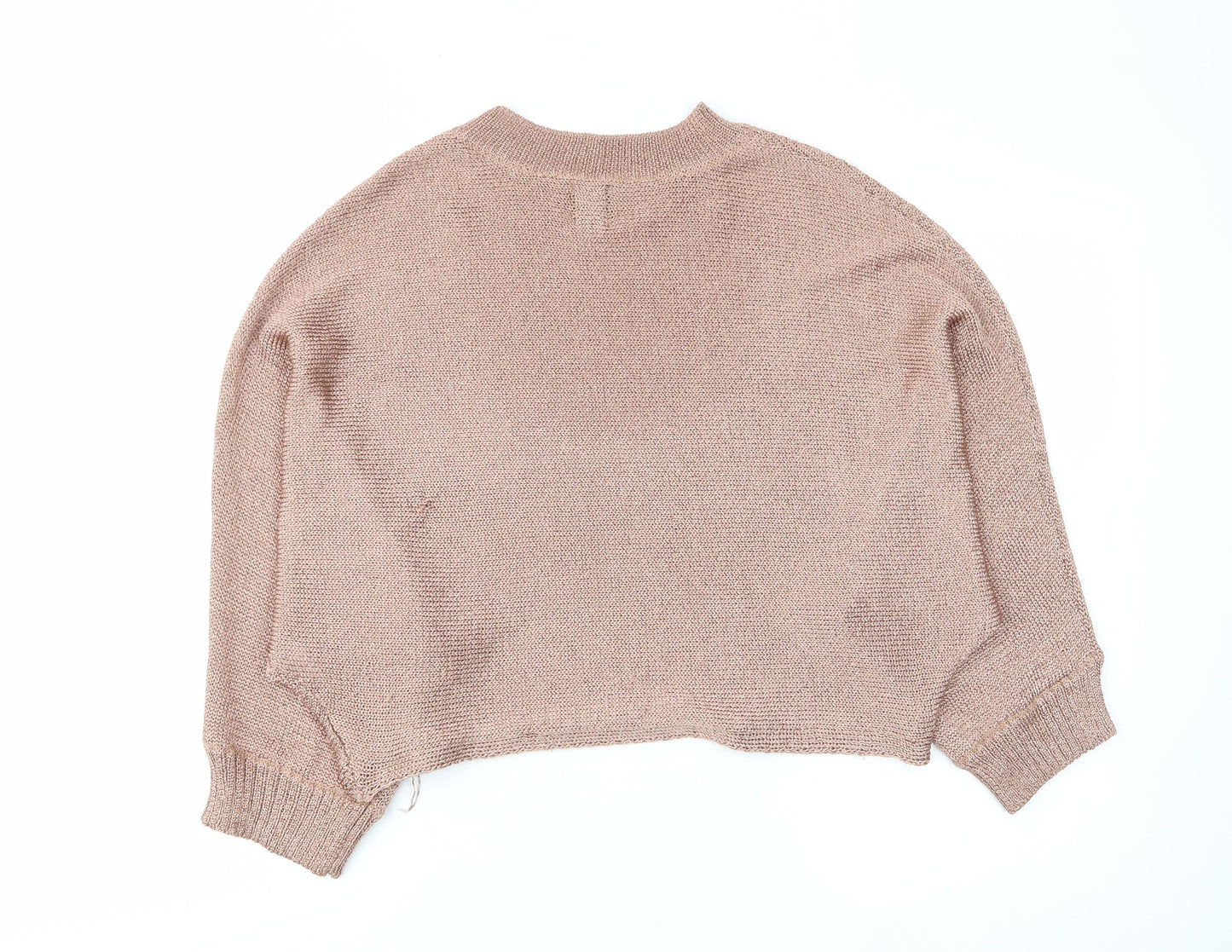 River Island Womens Brown Round Neck Striped Polyester Pullover Jumper Size S