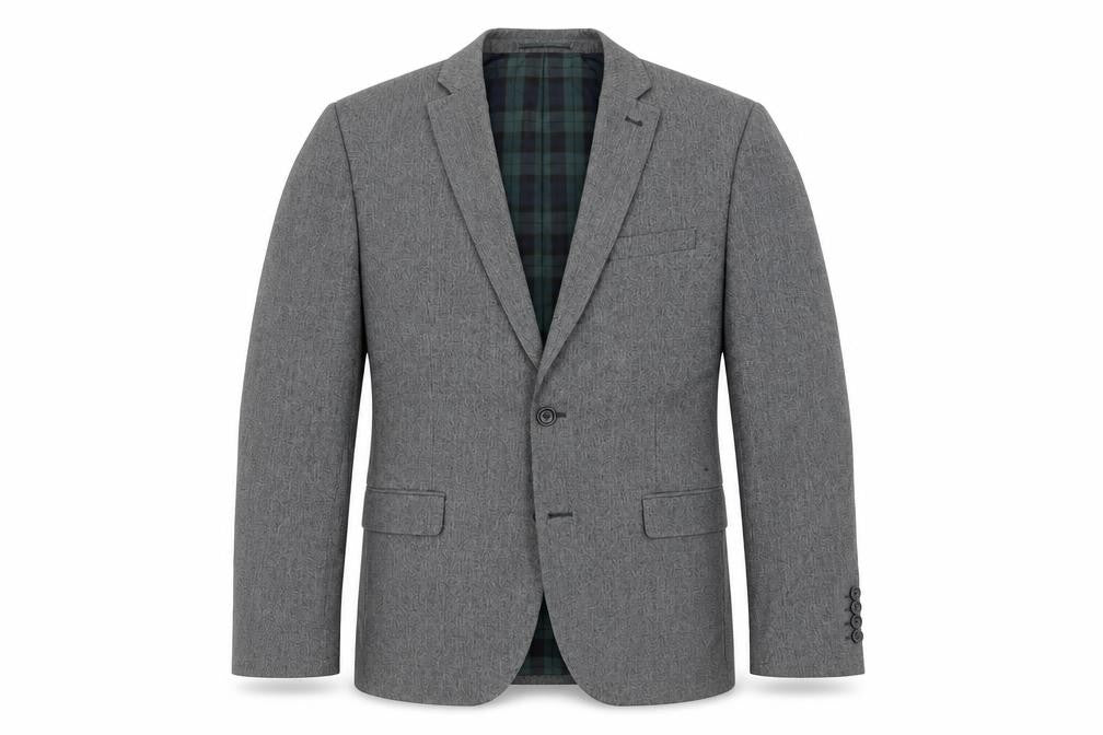 NEXT Mens Grey Geometric Polyester Jacket Suit Jacket Size 40 Regular